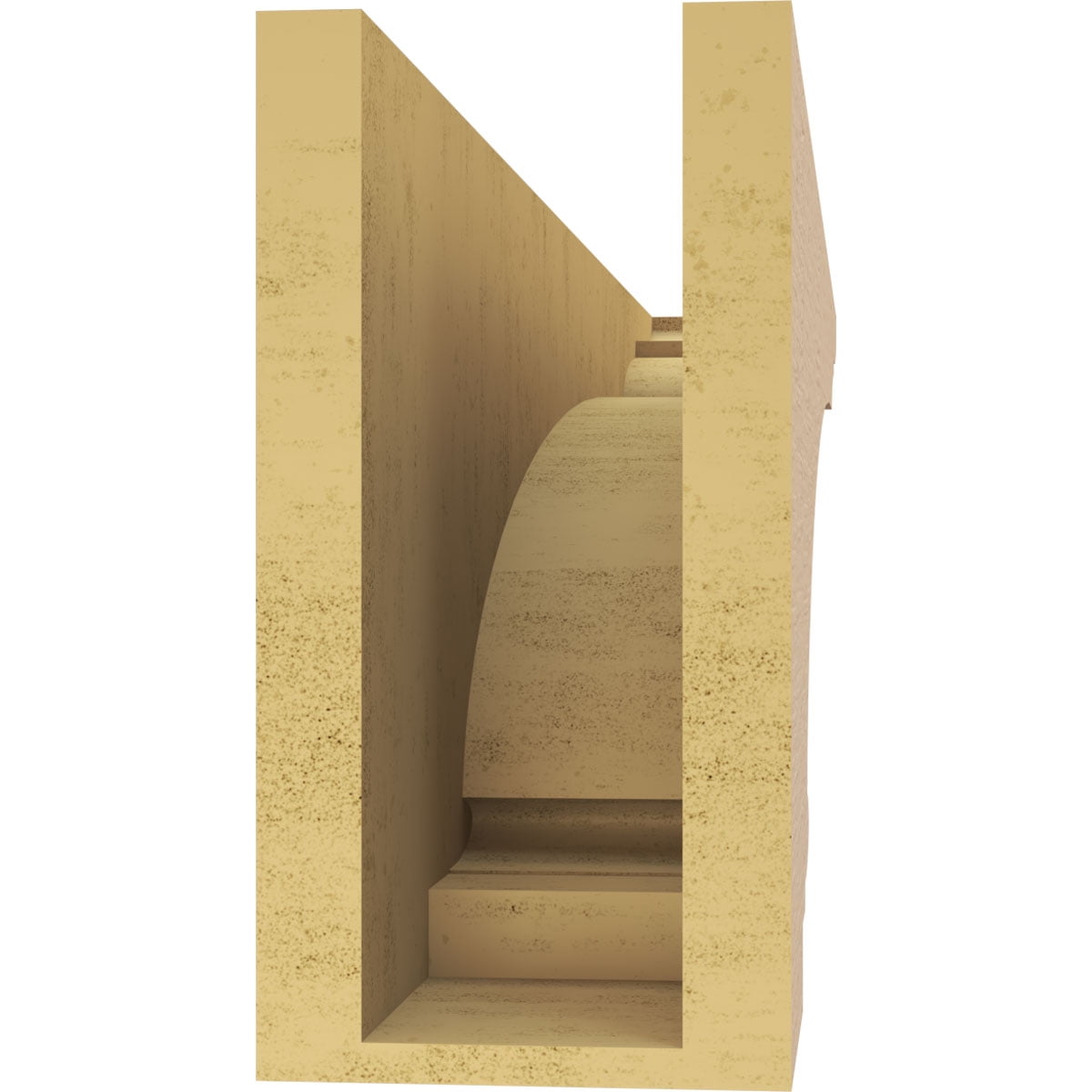 5"W x 30"D x 10"H Thin Hughes Rough Cedar Woodgrain TimberThane Corbel, Primed Tan