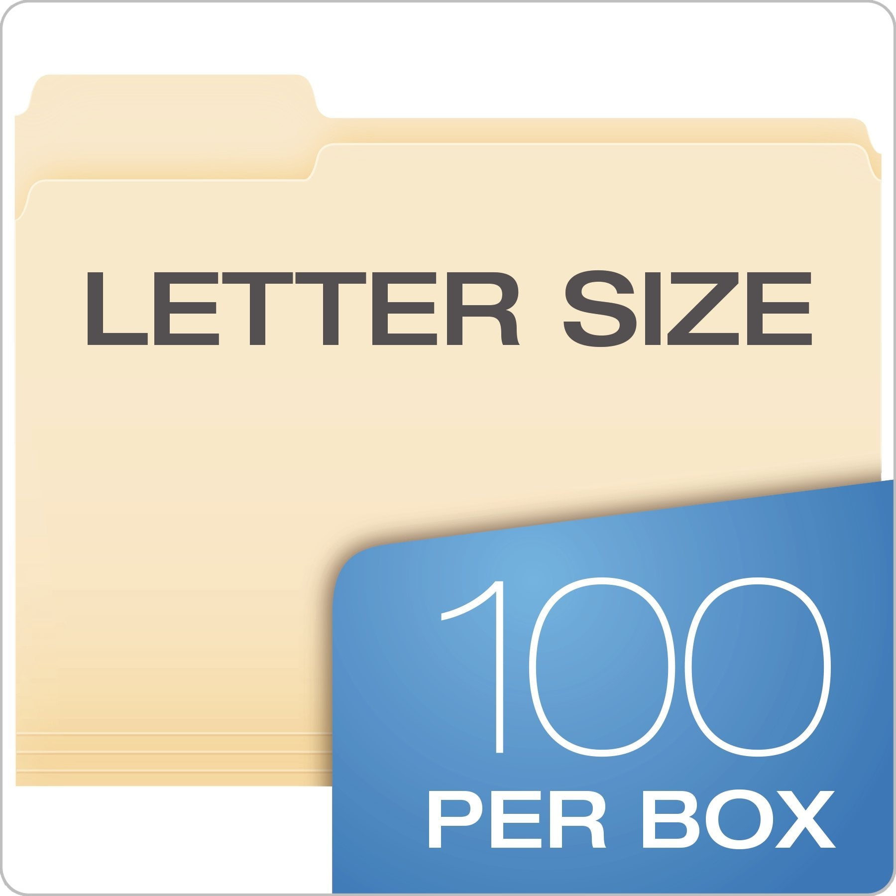 100 Per Box Right Letter Size 65213 8-1/2 x 11 Classic Manila Pack of 1 1/3-Cut Tabs in Left Pendaflex File Folders Center Positions 
