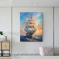 thumbnail image 6 of Xecao Sailing Ship Ocean Sunset for Ready-to-Hang Canvas Art 12x16 Inches - Waterproof HD Print Solid Wood Frame for Gifting,Vertical, 6 of 8