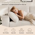 thumbnail image 5 of Rophefx 82" Comfy 3 Seat Sofa,Corduroy Deep Seat 3 Seater Couch with USB Ports,Cup Holders,Modern Loveseat Sofa for Small Spaces, Living Room, Bedroom,White, 5 of 9