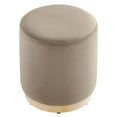 thumbnail image 3 of Modway Tilden 16" Round Performance Velvet Upholstered Ottoman in Taupe Natural, 3 of 8