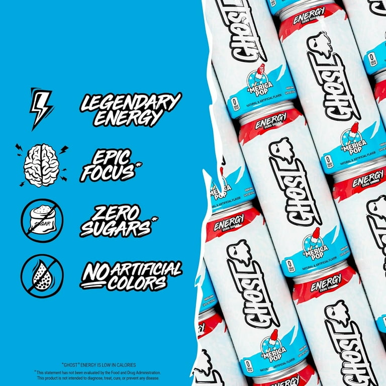 GHOST® ENERGY Zero Sugars Energy Drink, FAZE CLAN™ Faze Pop, 16 fl oz Can