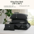 thumbnail image 6 of King Comforter Set, 4 Pieces Soft Pinch Pleat Dark Gray Bedding Set for All Season, 6 of 6