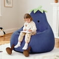 thumbnail image 4 of MCQ 31 Inch Bean Bag Chair, Small-Scale Sofa Couch with Soft Filler, Dark Blue, 4 of 7