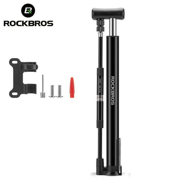 ROCKBROS Bike Pump Floor Portable Mini  120PSI High Pressure with Barometer Ultralight