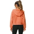 thumbnail image 4 of Women's Pullover Hoodie with Thumb Holes Long Sleeve Solid Zipper Tops for Women With Pocket, 4 of 5