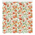 thumbnail image 3 of Ambesonne Peach Shower Curtain, Floral Fruits with Leaves, 69"Wx70"L, Coral Burnt Sienna White, 3 of 3