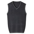 thumbnail image 3 of Qepwscx Mens Vests Casual Sleeveless Classic V Neck Knitted Pullover Sweater Comfortable Fits Lightweight Business Tank Tops Plaid Formal Dress Waistcoat Slim Fits Vests for Men S-XXXXXL, 3 of 3