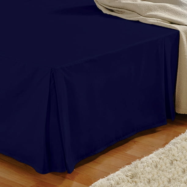 Simply Put Tailored Pleated Bedskirt, Cal King, Navy