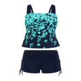 thumbnail image 3 of Women Plus Size Tankini Swimsuits Two Piece Swim Top Shorts Tummy Control Bathing Suits Swimwear, 3 of 7