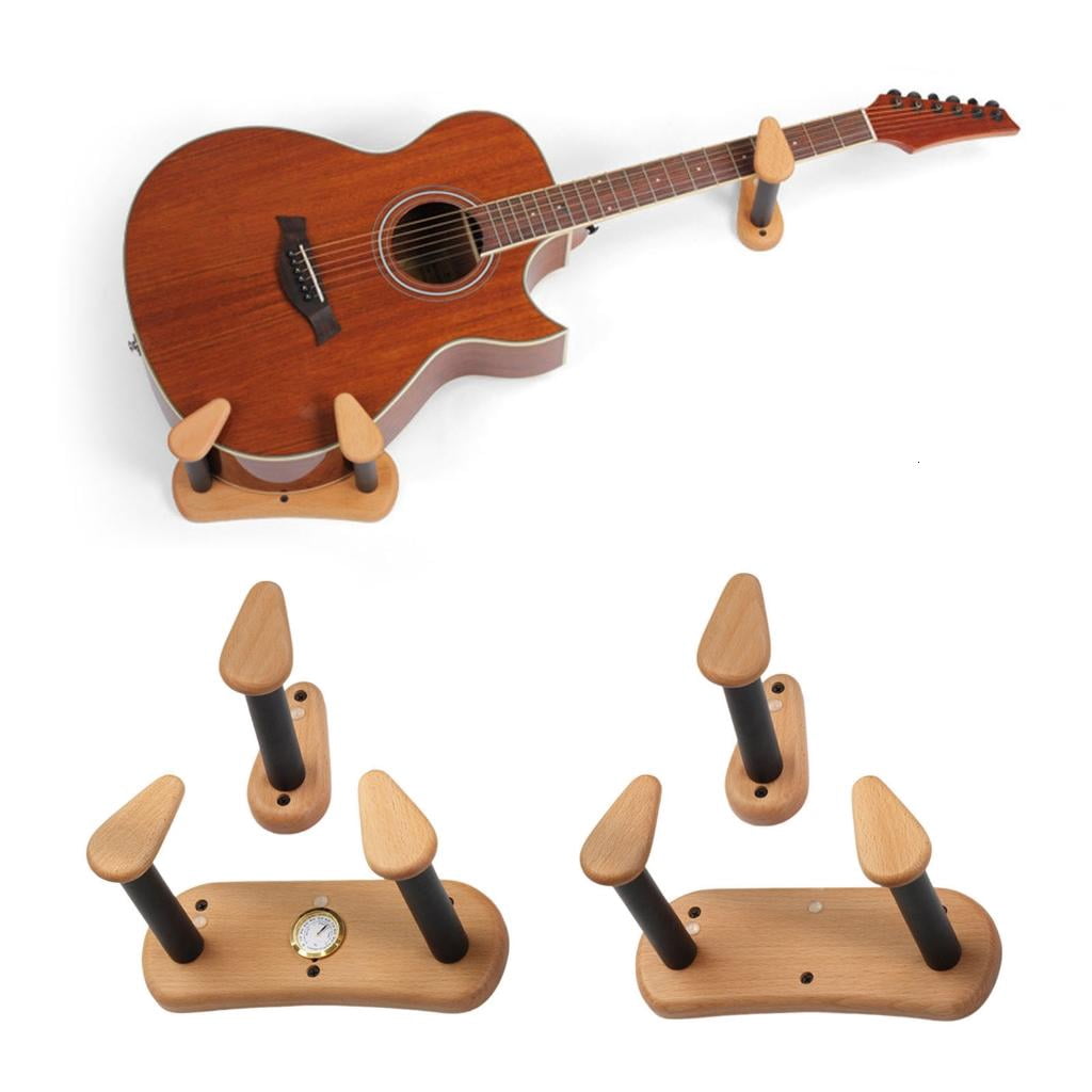 Yihuala Guitar Wall Hangers Hook with Hygrometer Guitar Ukuleles Wall Mount Holder Wall Display Stand for Musical Instrument