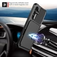 thumbnail image 2 of Slim Hard PC Case Compatible with Samsung Galaxy A54 5G, PU Leather Card Holder Back Case Kickstand Shock-absorbing Car Magnetic Case Cover Designed for Samsung Galaxy A54 5G 6.4", Black, 2 of 7