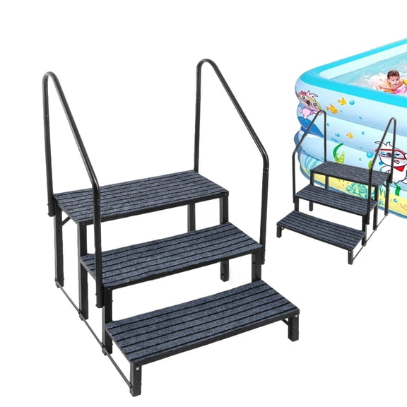 3 Steps RV Steps, 440lbs Load Capacity Portable Stairs for RV, Hot Tub, Outdoor Spa