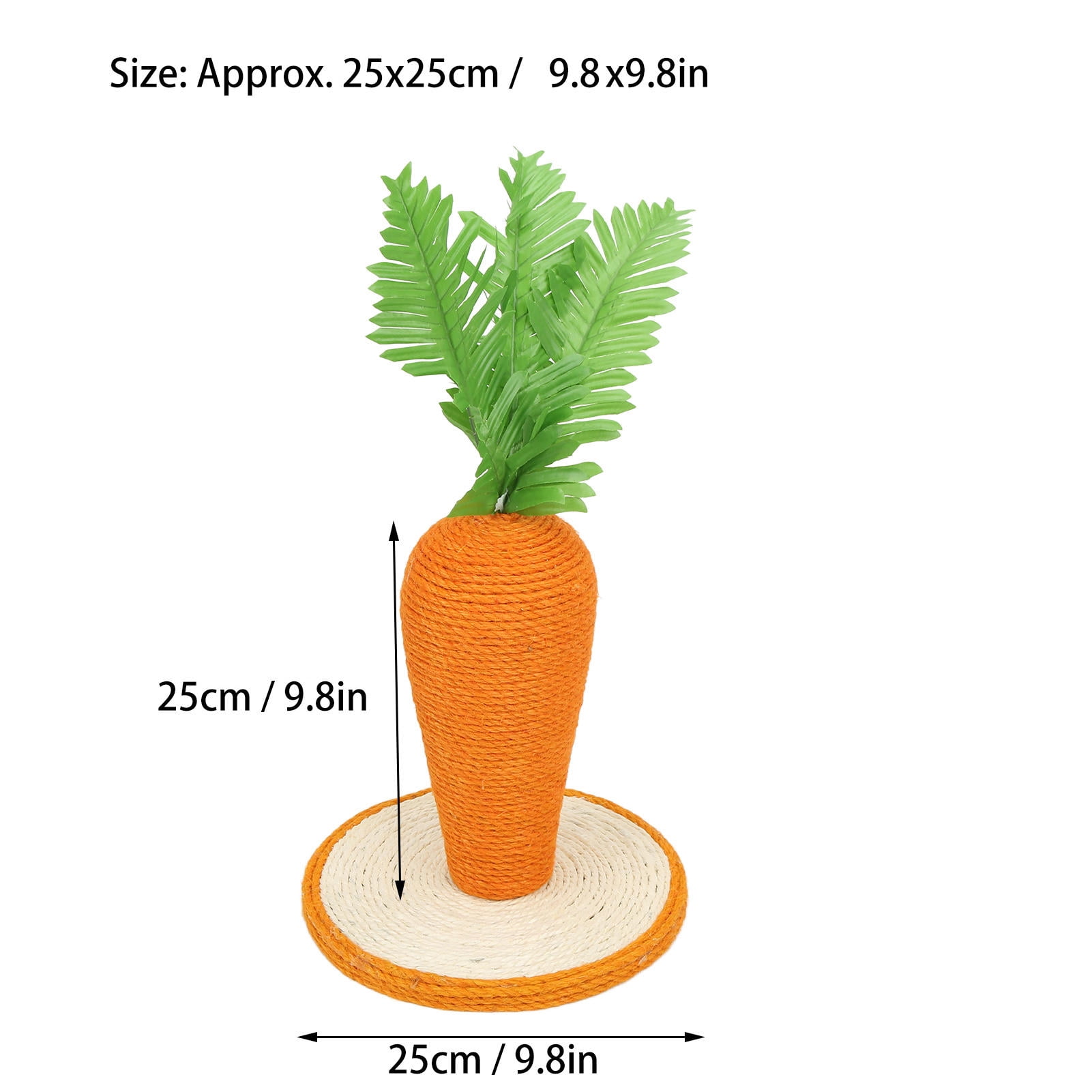 BIMZUC Cat Scratching Post Carrot Sisal Vertical Climbing Frame for Indoor Cats Kitty Training Board Claw Scratcher Interactive Toy 10.63 inches / 27 cm