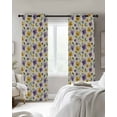 thumbnail image 3 of Purple Yellow Flower Blackout Curtains for Bedroom Living Room, Spring Green Leaf Watercolor Floral Farm 45 In Long Thermal Insulated Room Darkening Drapes Grommet Window Treatments, 42 x 45 In, 3 of 9