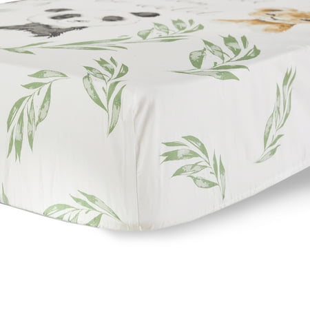UPC: 0190945127570 | Levtex Baby – Mozambique Crib Fitted Sheet – Fits Standard Crib and Toddler Mattress – Photo Op – Grey Charcoal Taupe Green Cream – Nursery Accessories – 100% Cotton