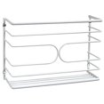 decobros wall door mount kitchen wrap organizer rack, white
