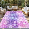 thumbnail image 2 of Purple Ombre Outdoor Rug for Patio/Deck/Porch, Non-Slip Large Area Rug 5 x 7 Ft, Colourful Gradual Modern Abstract Art Indoor Outdoor Rugs Washable Area Rugs, Reversible Camping Rug Carpet Runner, 2 of 8