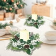 thumbnail image 2 of Fwttom Christmas Wreaths, Christmas Decorations Home Candle Holders Wreath Ring, Creative Mini Wreaths for Holiday Party Xmas Candle Table Setting, 2 of 7