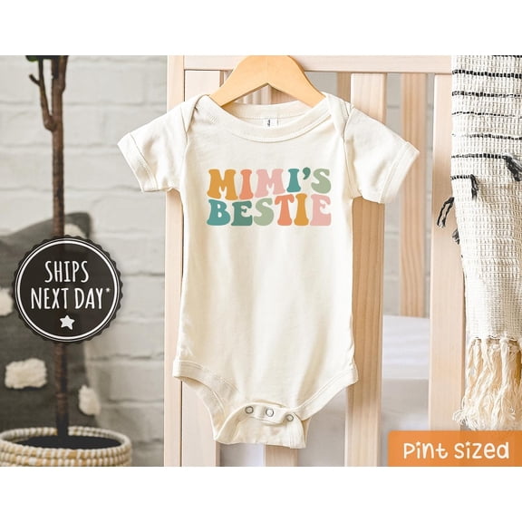 Mimi'S Bestie Baby Onesie, Retro Mimi'S Loves Me Baby Onesie, Funny I Love Mimi'S Bodysuit Cute Baby Onesie, BABY BODYSUIT LAT 4424