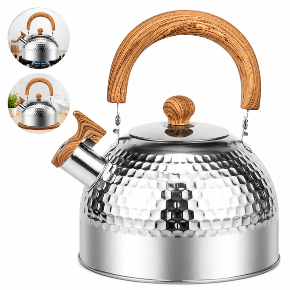 Zhihao 3L Whistling Tea Kettle,Food Grade Stainless Steel Stove Top Kettle With Anti‑Scald Handle for Gas and Induction Cooker