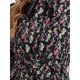 thumbnail image 5 of Vestido con cinturón y estampado floral vintage de manga larga y gasa con cuello anudado para mujer Negros S, 5 of 5