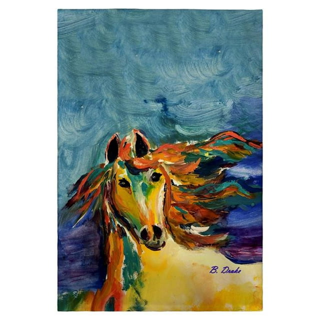 Betsydrake GT1173 Serviette d'Invité Cheval Coloré 20 x 20 Po.