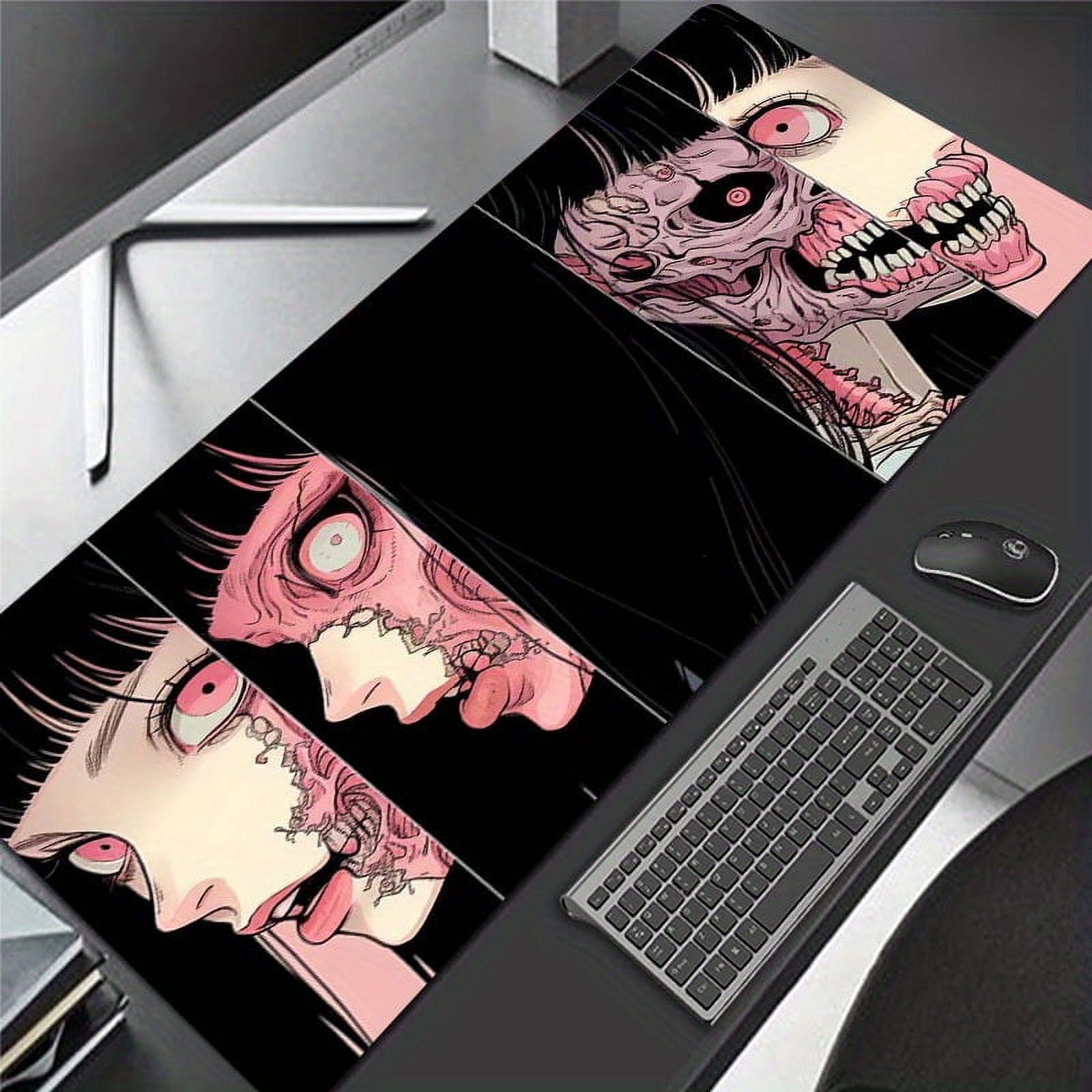 Anime Comic Face Large Gaming Mousepad Computer HD Keyboard Pad Mouse Mat Desk Mats Natural Rubber Anti-Slip Office Mouse Pad Desk Accessories