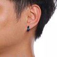 thumbnail image 3 of Blue/Black/Gold/Silver Stainless Steel Ear Hoop Men's Cz Earrings Jewelry Buckle, 3 of 9