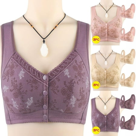 Fesfesfes Bras for Women Wireless Ladies Front Closure Bras Comfortable Lace Breathable Bra Underwear Bras for Women