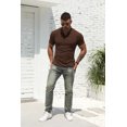 thumbnail image 3 of Iceglad Polo Shirts for Men V Neck Slim Fit Short Sleeve Performance Golf Shirt Knit Soft Tees, 3 of 8