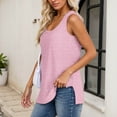 thumbnail image 5 of MIXUE Womens Summer Tops Solid Color Crew Neck Sleeveless Loose T Shirts Sportwear,Pink,XXL, 5 of 9