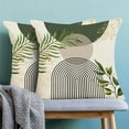 thumbnail image 3 of Boho Pillow Covers 18x18 Set of 2 Green Gold Leaves Throw Pillow Covers Outdoor Decoration Mid Century Bohemian Style Pillowcase Farmhouse Decorative Linen Cushion Case for Home Sofa Couch, 3 of 6