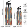 thumbnail image 2 of Yayeee 20oz Insulated Water Bottle Double Wall Stainless Steel with Flip Straw Lid, Beige Geometric, 2 of 7