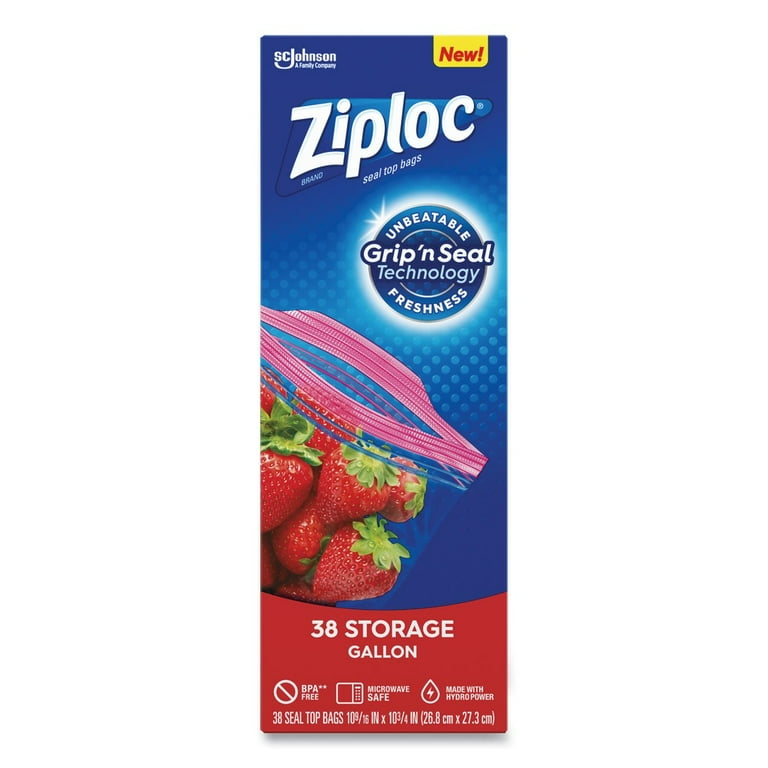 Ziploc Brand Storage Gallon Bags Large Storage Bags for Food 38