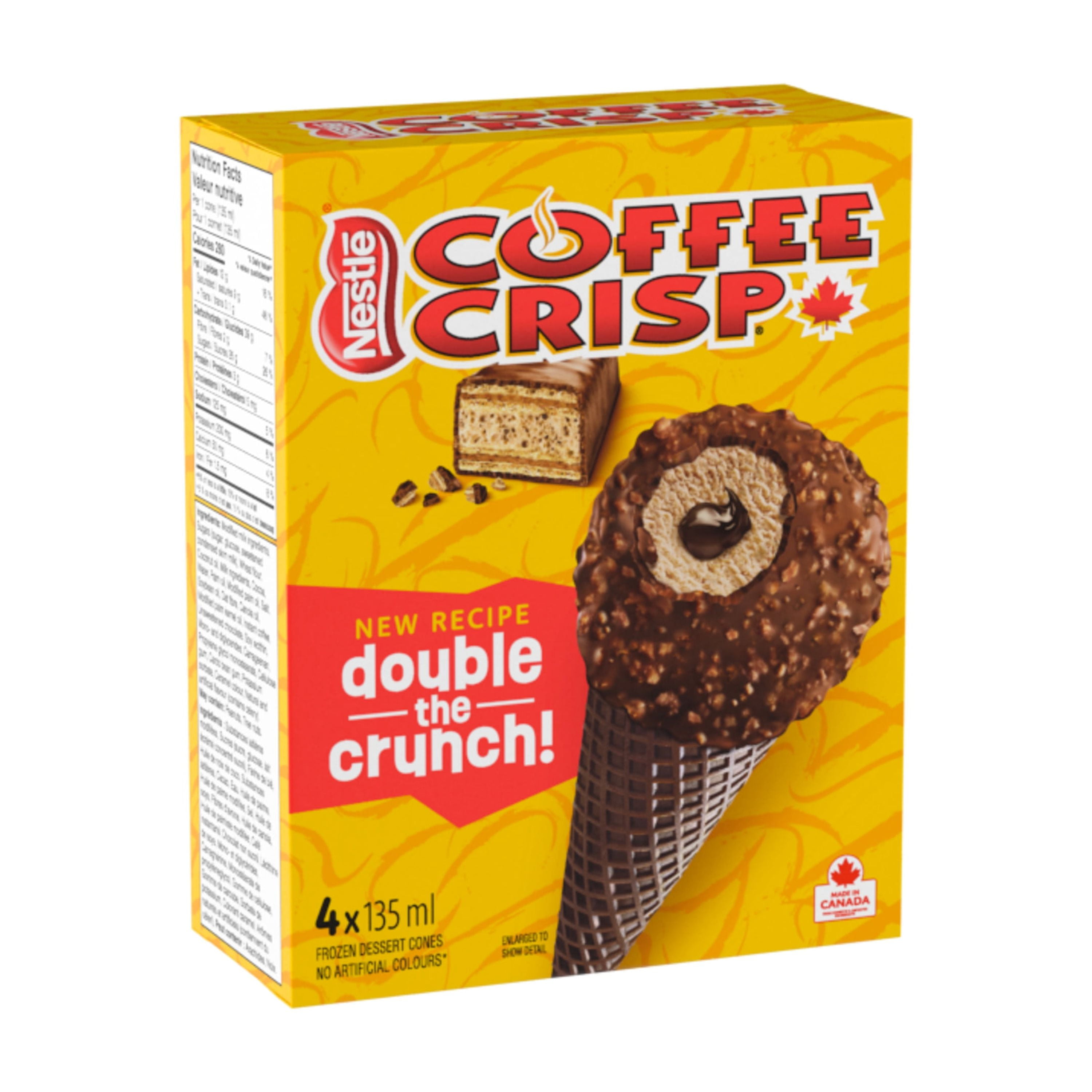 Cones, Coffee Flavoured Frozen Dessert With A Fudge Centre And Chocolatey Nugget, Dipped In A Rich Chocolatey Wafer Crunch Coating, Chocolatey Wafer Cone, Crafted In Canada, 540 mL