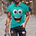 thumbnail image 2 of Funny Graphic T-Shirts for Men Crewneck Short Sleeve Tee Breathable Casual Top for Spring Summer & Outdoor Light Blue-1 4XL, 2 of 5