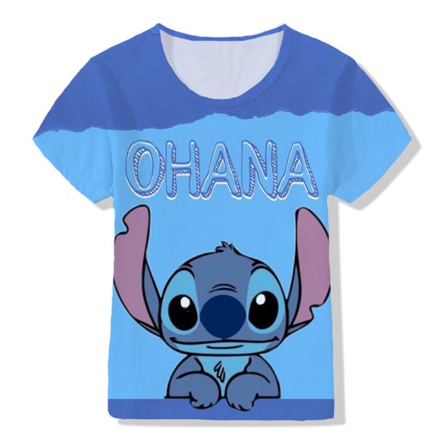Camiseta Bebé Niña LiloStitch Estampado de dibujos animados Moda Verano Casual Niños Manga corta Diseño estético Top Niños Tshirt140 Gao Jinjia LED