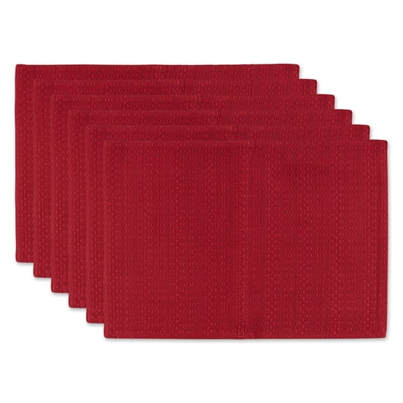 Contemporary Home Living Set of 6 Redwood Tonal Variegated Placemat, 19"