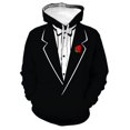 thumbnail image 3 of Sudadera con capucha de traje falso divertida con estampado 3D para hombre, esmoquin con patrón de pajarita, sudaderas casuales de manga larga para cosplay, sudaderas con capucha de calle, 3 of 5