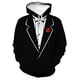 thumbnail image 3 of Sudadera con capucha de traje falso divertida con estampado 3D para hombre, esmoquin con patrón de pajarita, sudaderas casuales de manga larga para cosplay, sudaderas con capucha de calle, 3 of 5