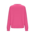 thumbnail image 4 of Htigea Womens Crewneck Sweatshirts Casual Long Sleeve Pullover Loose Tunic Tops Solid Color Fall Base Layer Shirts Pink M, 4 of 5