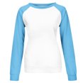thumbnail image 7 of Vetsdori Raglan Sweatshirts for Women Long Sleeve Crew Neck Pullover Tops Winter,Sports Gifts Color Block Womens Sweatshirts Loose,Sky Blue,Size:XXL, 7 of 7
