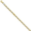 Solid 14k Yellow and White Gold Two Tone 5.6mm Unique Link Chain Necklace - with Secure Lobster Lock Clasp 22"