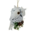 thumbnail image 3 of Northlight 6" White Owl with Pinecones and Berries Christmas Ornament, 3 of 5