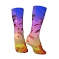 thumbnail image 5 of Uemuo Palm Trees at Sunset Pattern Women's Crew Socks, Soft Durable Breathable Moisture-Wicking with Odor Control Cotton socks, 5 of 9