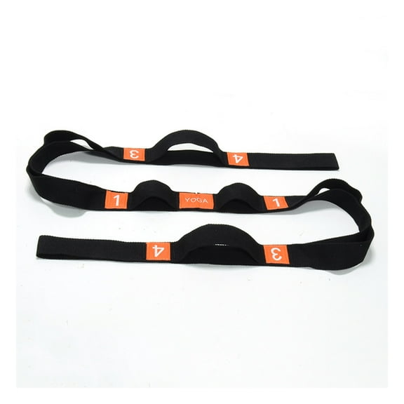 Yoga Stretching Strap Cotton Exercise Band With Multiple Grip Loops For Hot Yoga, Physical Therapy