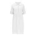 thumbnail image 5 of Admvng Womens Dresses Fashion Casual Sexy Round Neck Summer Button Dress S-2XL, 5 of 6