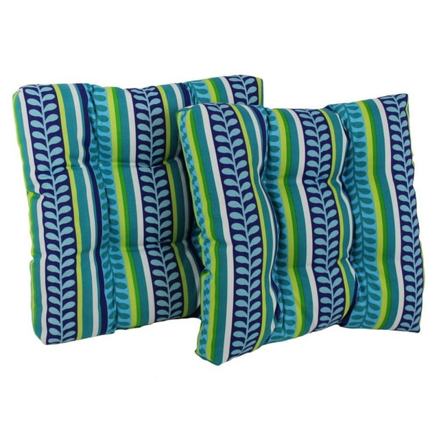 Coussin de Chaise de Salle à Manger Capitonné en Polyester Filé Carré de 19 Po (Ensemble de Deux)