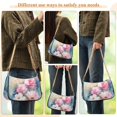 thumbnail image 5 of Womens Chain Shoulder Bag Pink Flowers on Blue Classic Tote Handbags Fashion Clutch Hobo Purse with Zipper for Travel Casual, 5 of 7